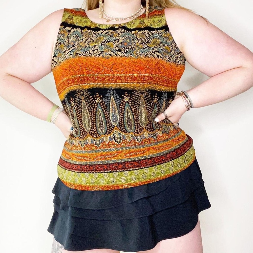 boho multipattern little lightweight tank